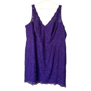 Davids Bridal Womens Lace Tank Dress 26 Regency Purple Bridesmaid Formal bust 48